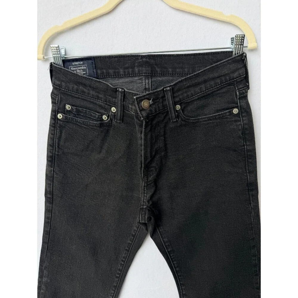 Abercrombie & Fitch Mens Skinny Black Jeans 29x30 Stretch Denim - Picture 10 of 11